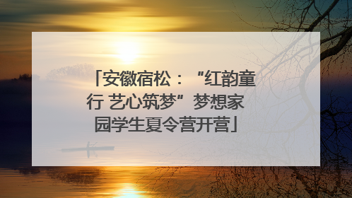 安徽宿松：“红韵童行 艺心筑梦”梦想家园学生夏令营开营